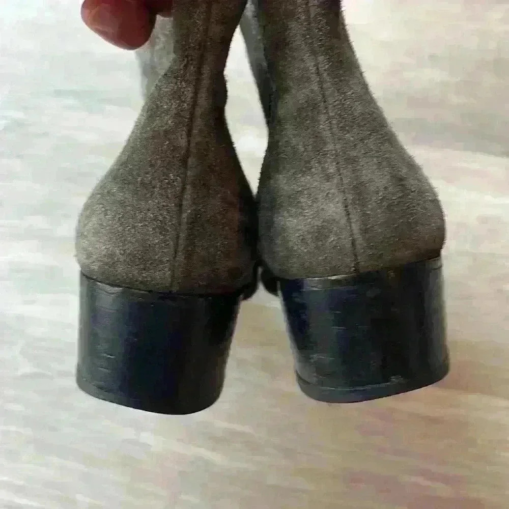Marc Fisher Gray brown suede Chelsea heeled bootie size 6 - Picture 8 of 13